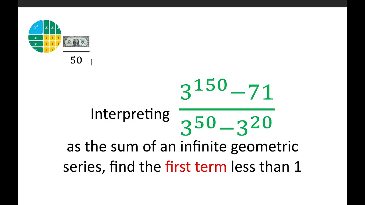 (3^150-71)/(3^50-3^20 ) is the sum of an infinite geometric series ...