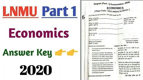 Lnmu ba part 1 economics subsiadry objective answer key 2020