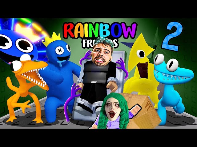 ENCONTRAMOS O AZUL BABÃO E TEMOS QUE NOS ESCONDER NO ROBLOX!! (Rainbow  Friends) 