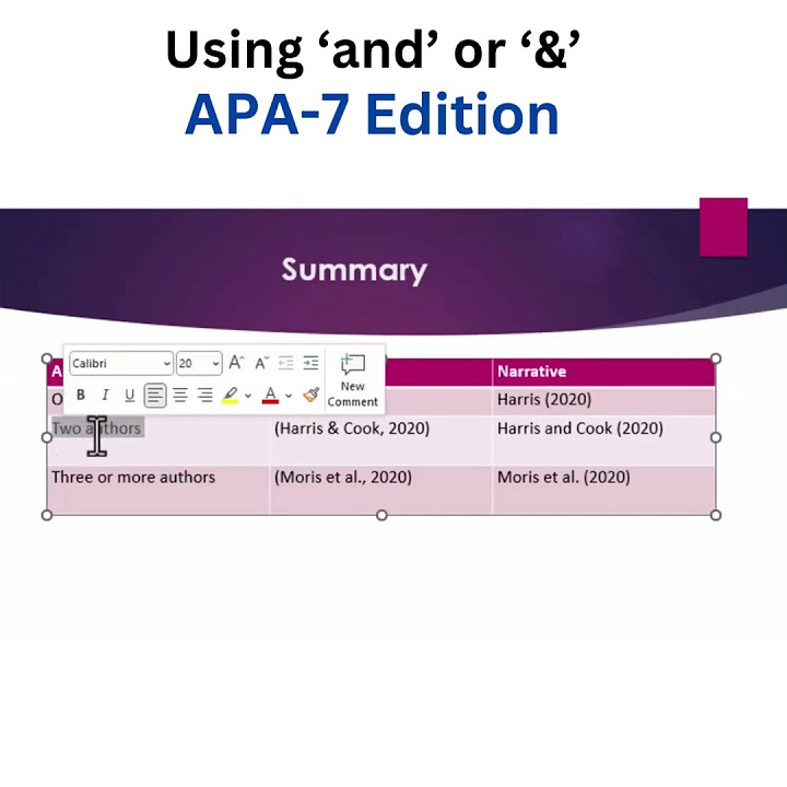 When to use and and in apa 7th edition part 3 apa7 youtube