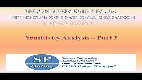 Sensitivity Analysis - Part 3