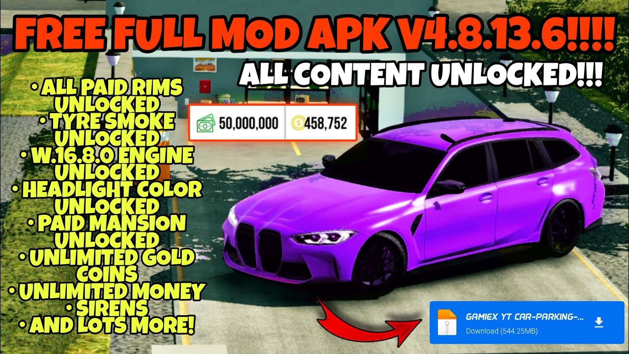 UPDATE! Car Parking Multiplayer Mod Apk Terbaru 4.8.13.6 Unlock All Cars &  Unlimited Money/Coin 