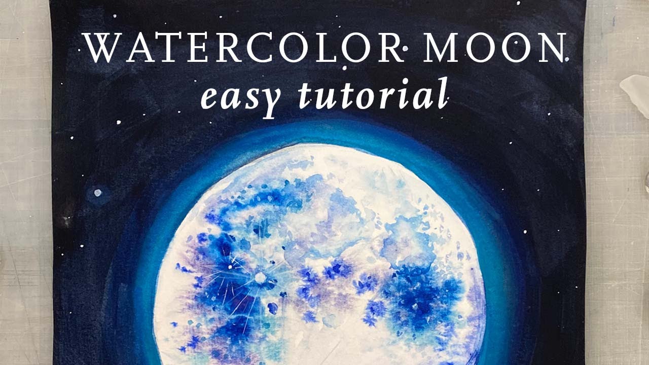 How To Paint A Watercolor Full Moon (Short & Easy Lesson)