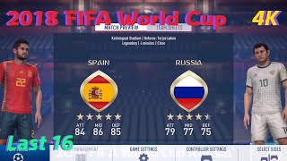 FIFA 18 Gameplay [PS5 4K] 2018 FIFA WORLD CUP Last 16-Spain vs Russia [EA SPORTS]