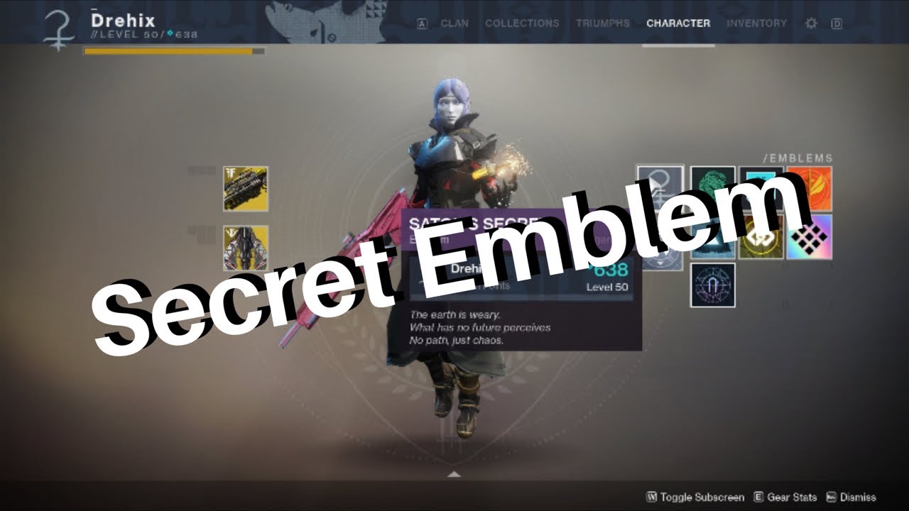 How To Get The “satous Secret” Emblem Secret Destiny 2 Forge Emblem