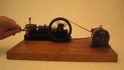 Stuart Dynamo  with horizontal steam engine.