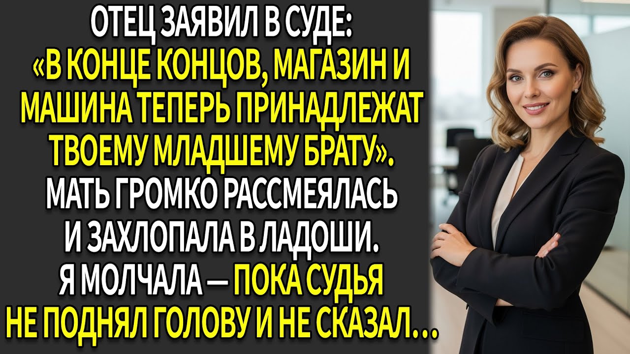 Мой отец заявил в суде:⚖️«Магазин и машина принадлежат ему»🚗—пока судья не поднял голову и не сказал