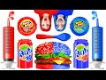 RED VS BLUE COLOR CHALLENGE | Eating Everything Only In 1 Color For 24 Hours By Multi Do! CHALLENGE
