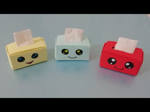 Kağıttan minyatür mendil kutusu/Origami yapımı /Kağıttan neler yapılır?
