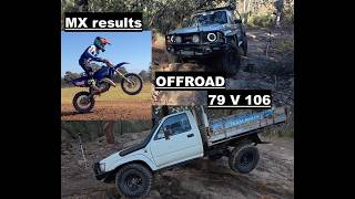 Offroad test Toyota Landcruiser 79series 2.8 Auto and LN106 hilux COMPARISON on the same tracks