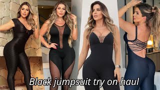 Ramona Fitwear black leggings try on 2024 | black jumpsuit try on