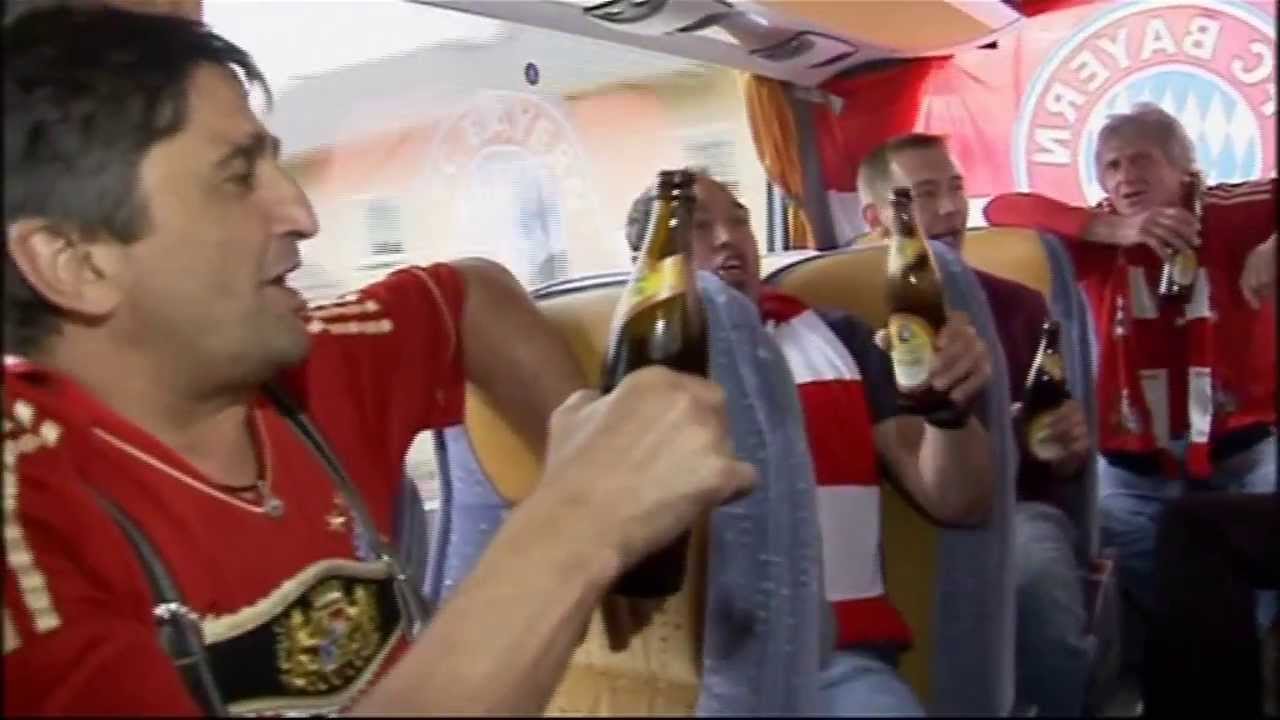 Bayern Munich fans load up with beer for their Champions League journey