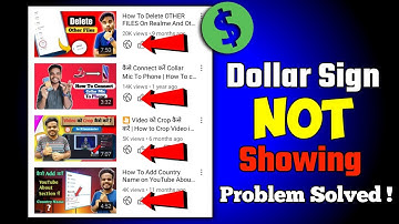 Monetization Dollar Sign Not Showing | Dollar Icon Not Showing In YouTube Studio