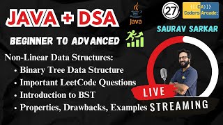 DSA In Java || 🌳 Binary Trees LeetCode Questions | BST Introduction | Live || Coders Arcade