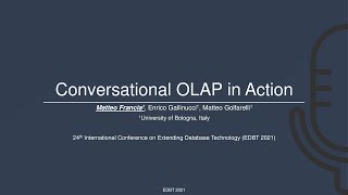 EDBT 2021 - Conversational OLAP in Action!