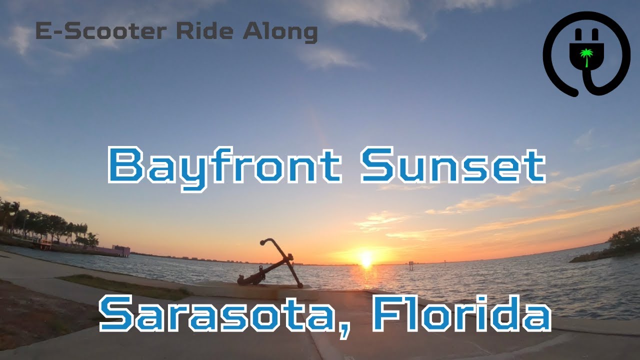 Bayfront Sunset Sarasota Florida Electric Scooter Ride Along