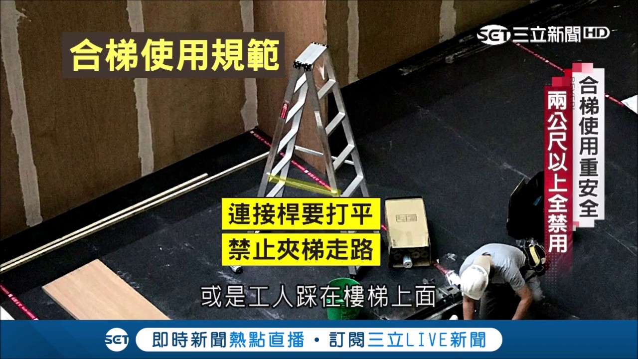 顧及安全佈展不能使用超過2尺以上梯子　合用梯也不能用「螃蟹走路」這招│記者楊鎮全 郭竣維│【透視新聞】20190225│三立新聞台
