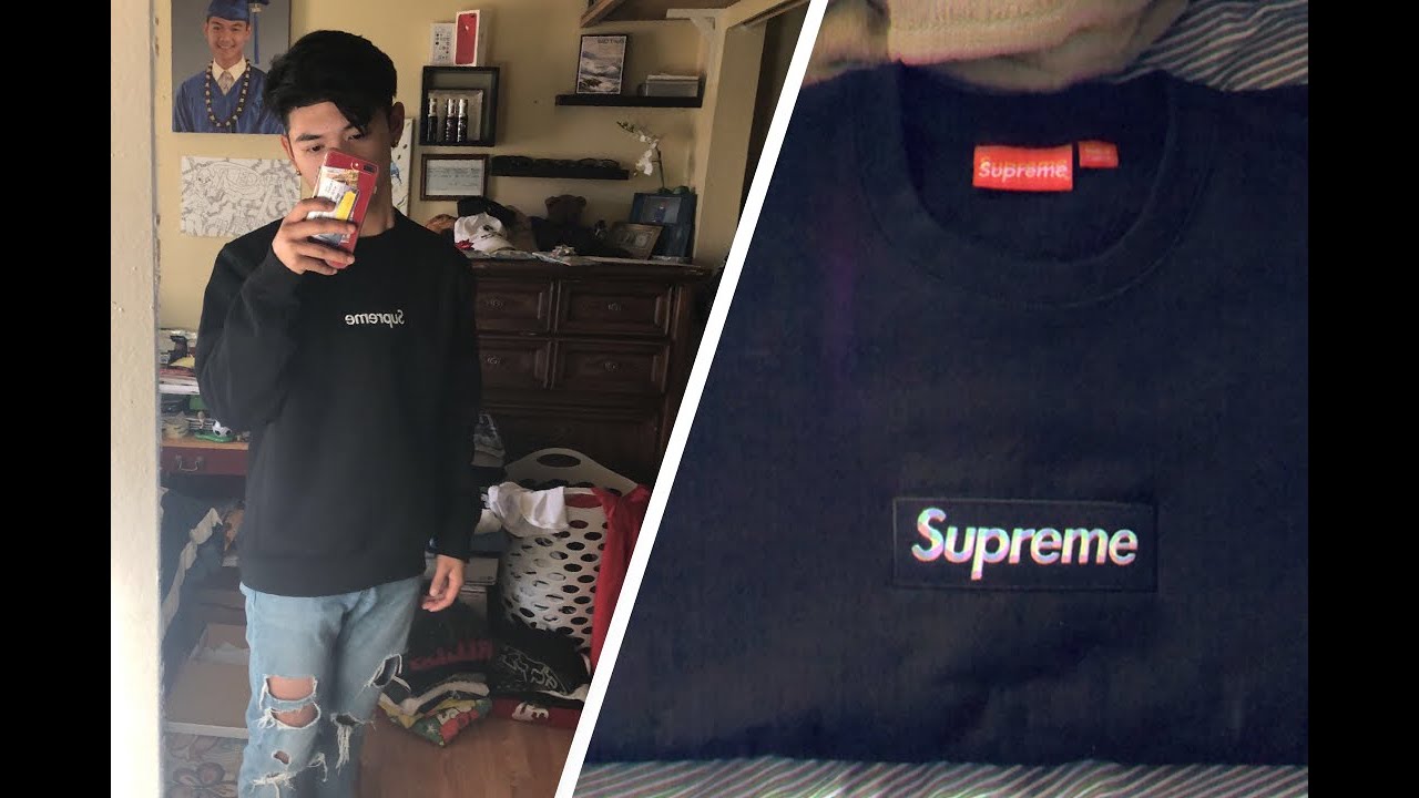 Supreme FW18 Week 16 Supreme Box Logo Crewneck Unboxing