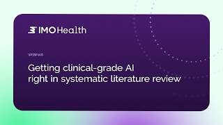 تطبيق الذكاء الاصطناعي ذي الجودة السريرية بشكل صحيح في مراجعة منهجية للأدبيات | IMO Health screenshot 4
