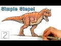 Easy Way to Draw a Carnotaurus Using Simple Shapes