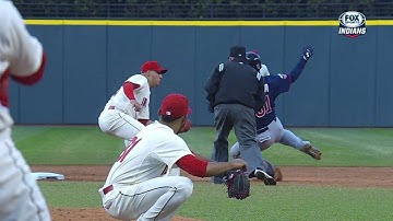 MIN@CLE: Gomes fires to second for double play