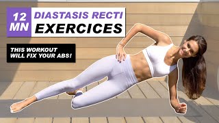 Exercises For DIASTASIS RECTI | BEST 12 Min Workout To Heal Your Ab Separation (with instructions)