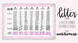 The Letter Planner Walkthrough - A Digital Planner for Hand Lettering