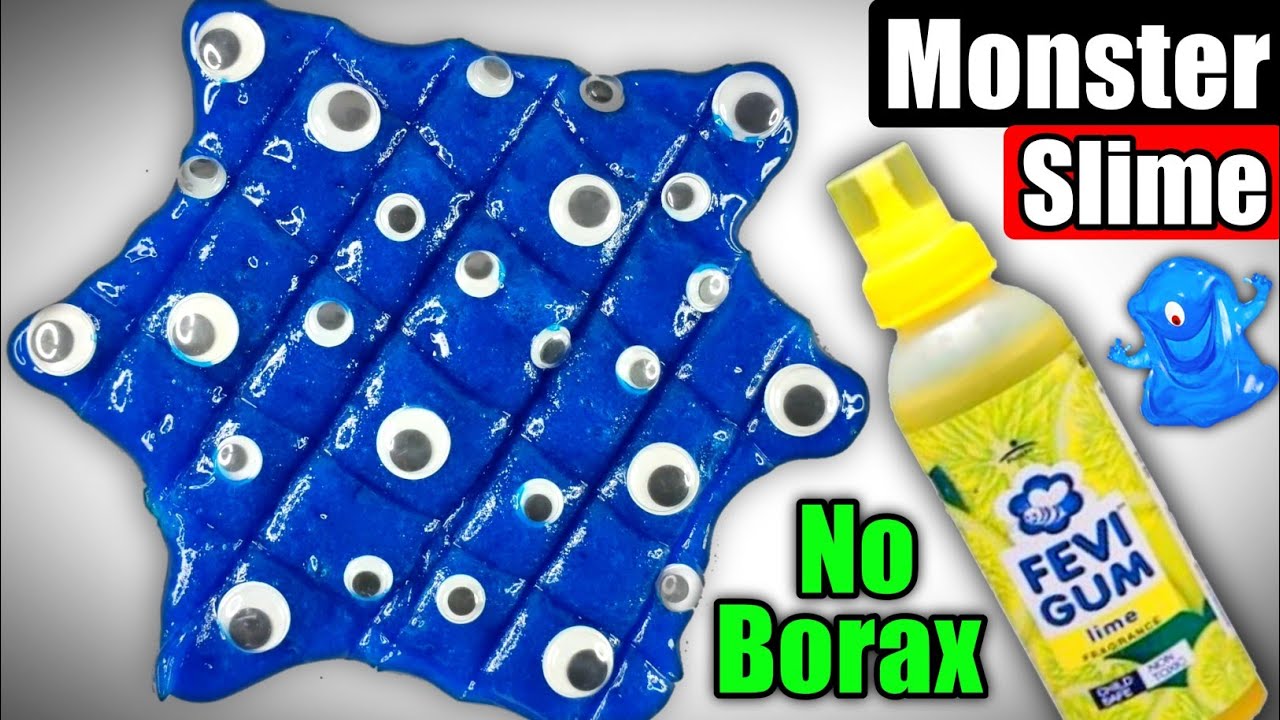 NO BORAX MONSTER SLIME🧟‍♂👅🎧 How to make Monster Slime with Fevigum