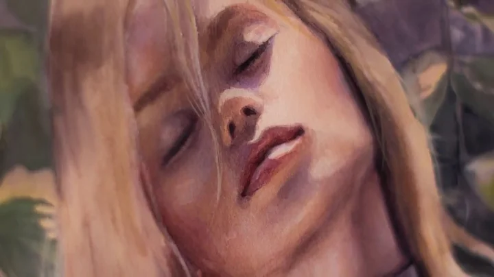 Watercolor portrait time lapse of "A Good Day". How to paint female body and lingerie in watercolor