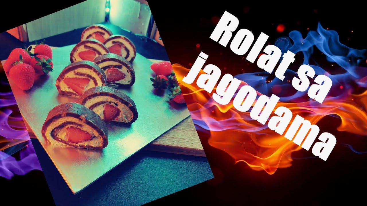 ROLAT sa JAGODAMA idealan za vruće dane koji se NE PEČE/STRAWBERRY roll cake NO BAKING