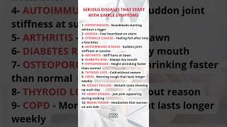 Serious Diseases That Start With Simple Symptoms 🚨  #healthyeating