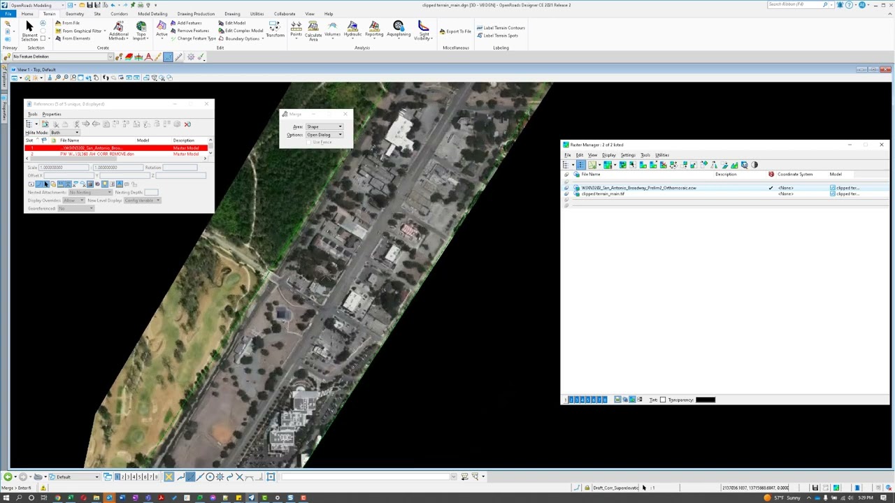 Create a Reality Mesh with terrain model and aerial