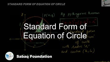 Standard Form of Equation of Circle, Math Lecture | Sabaq.pk