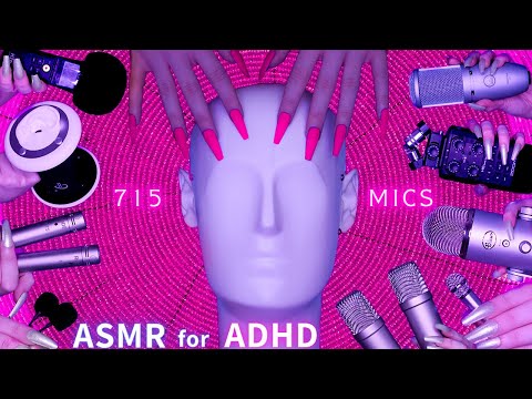 ASMR FOR ADHD 💗 715 MICS! 🎤 Changing Triggers Every Few Seconds😴 No Talking 4K