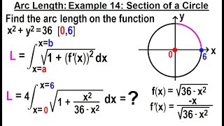Calculus 2: Ch 18 Arc Length (of Curves) (18 of 18) Example 14 Section of a Circle Profile