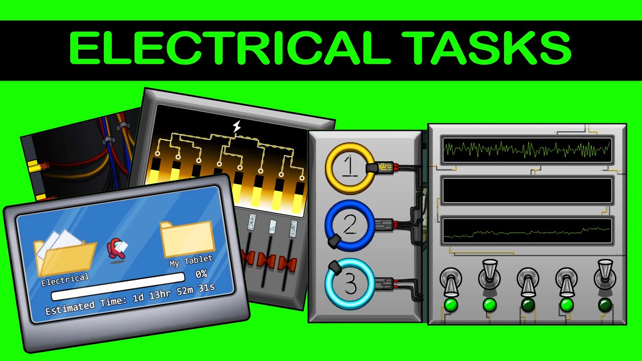 Among Us Skeld Map Electrical Room Tasks Green Screen - Chroma Key Full ...