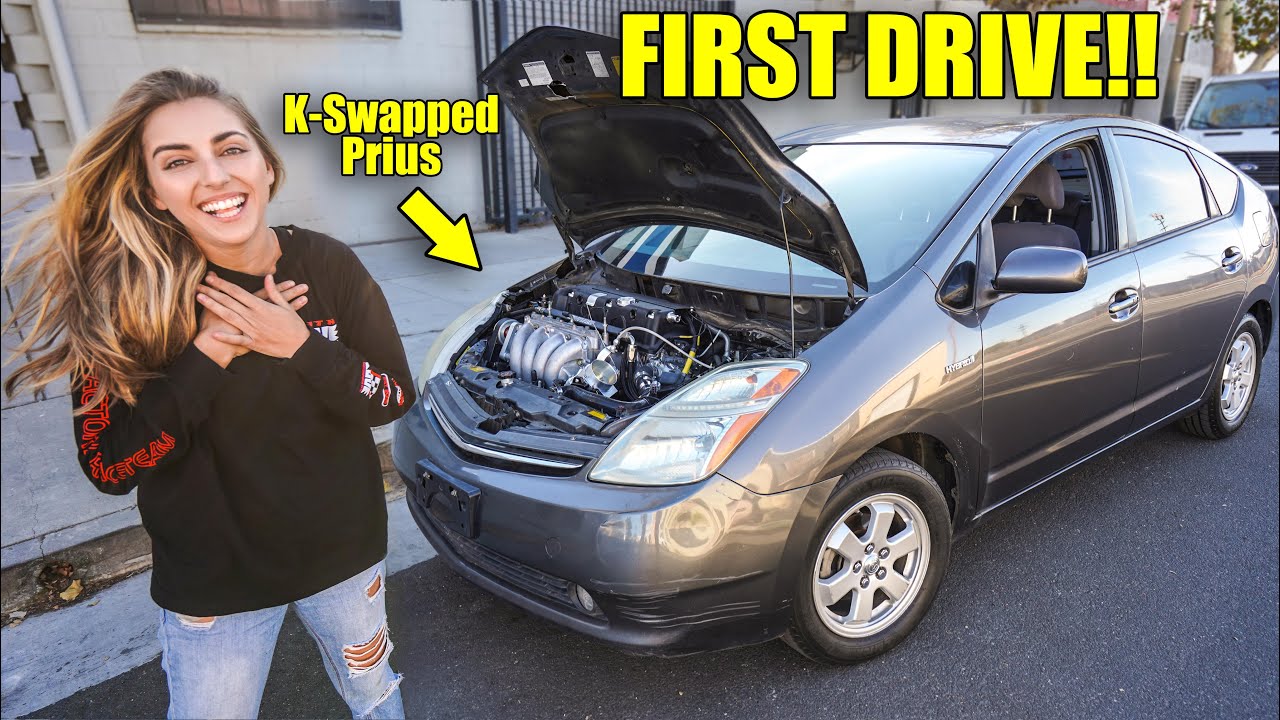 ⁣FIRST DRIVE on Honda K-Series Swapped PRIUS! THIS THING FREAKIN RIPS!!! *Open Headers*