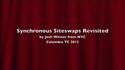 Juggling: Synchronous Siteswap Tutorial