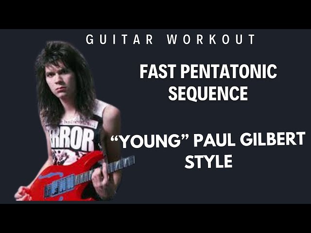 How To Play Fast Pentatonic Sequence Paul Gilbert Style - Lead Guitar Lesson class=