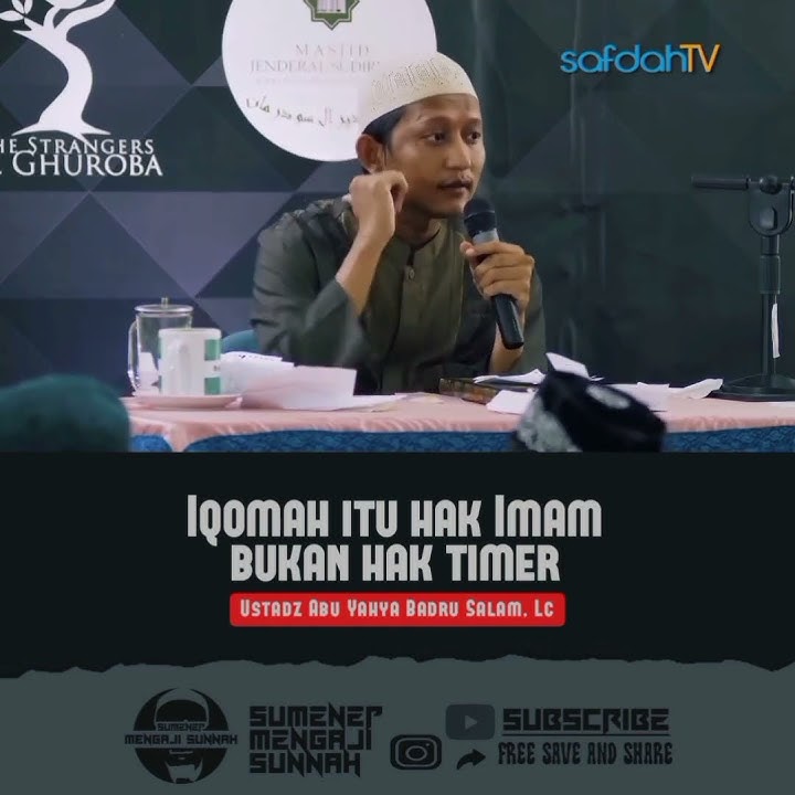 Faedah Singkat | Iqomah itu hak imam, bukan hak timer..ini tidak sesuai sunnah !