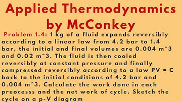 Find Work Done for thermodynamics cycle [Problem 1.4] Applied Thermodynamics by McConkey :