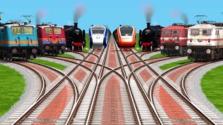 8 Indian Express Trains Running At Diamond Railroad Crossing Risky Tracks | train simulator 2026 screenshot 5