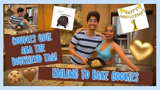 baking cookies while doing the couples quiz *WE BURNT THEM*