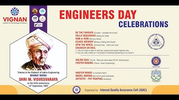 Engineers’ Day 2022 Celebrations | Vignan Institute of Technology and Science(VITS) , Hyderabad