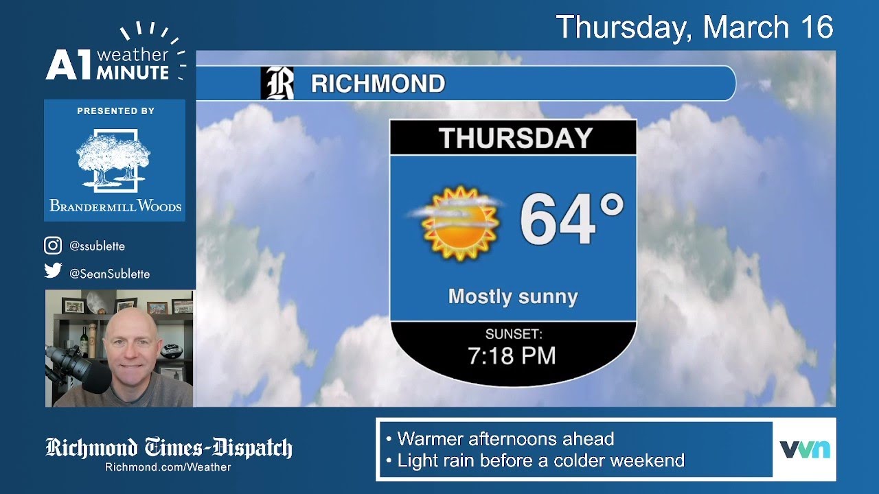 Thursday morning weather video: Warmer and less windy - YouTube