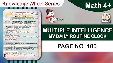 Math 4+ Knowledge Wheel Page 100 | Daily Routine Through a Clock | Multiple Intelligence | | Nursery