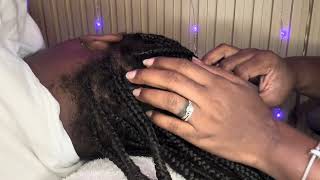 ASMR gentle scalp / braids scratching oils and pampering so relaxing #asmr