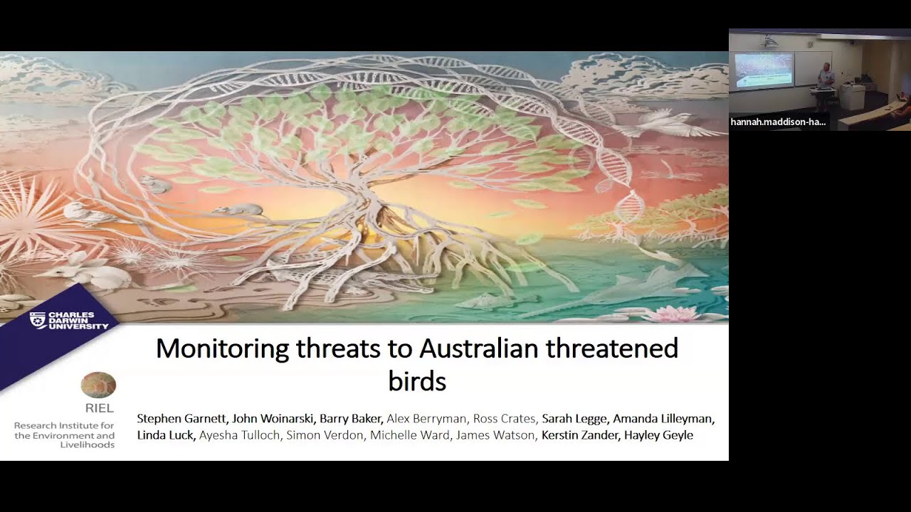 Monitoring threats to Australian threatened birds --- presented by Prof. Stephen Garnett