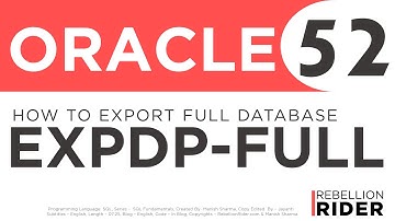 Oracle Database Tutorial 52 : Data Pump expdp - How to Export full database using expdp