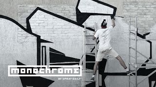 MONOCHROME 100  1UP CREW (Painting a huge graffiti chrome piece)